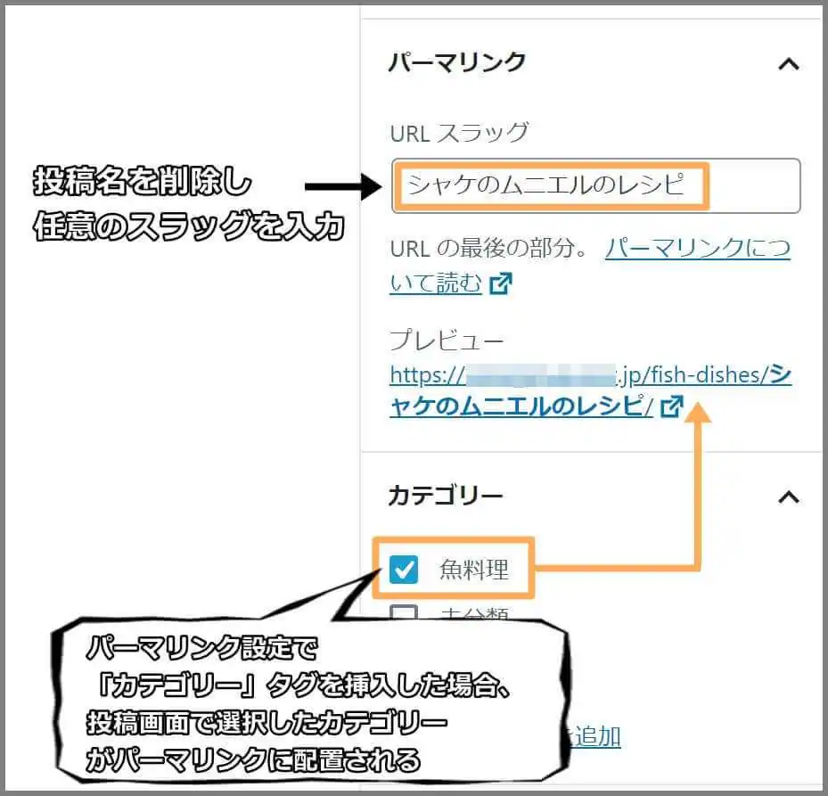 投稿時にパーマリンクを設定する