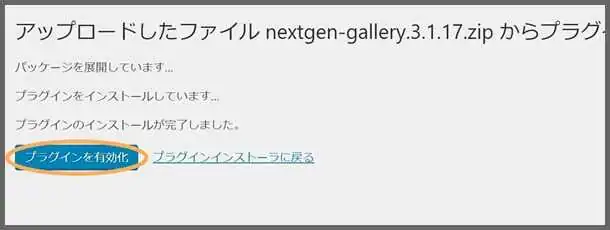 手動インストール_プラグイン_有効化