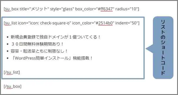 リスト_ショートコード