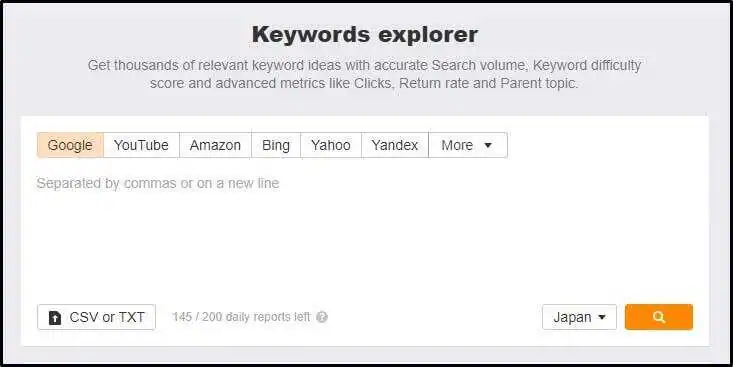 Keyword explorer