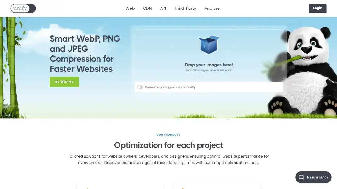 TinyPNGのスクリーンショット