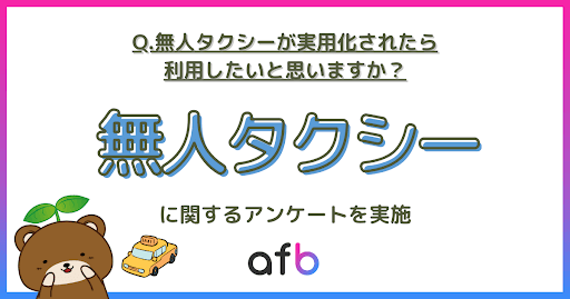 Q.無人タクシーが実用化されたら利用したいと思いますか？無人タクシーに関するアンケートを実施