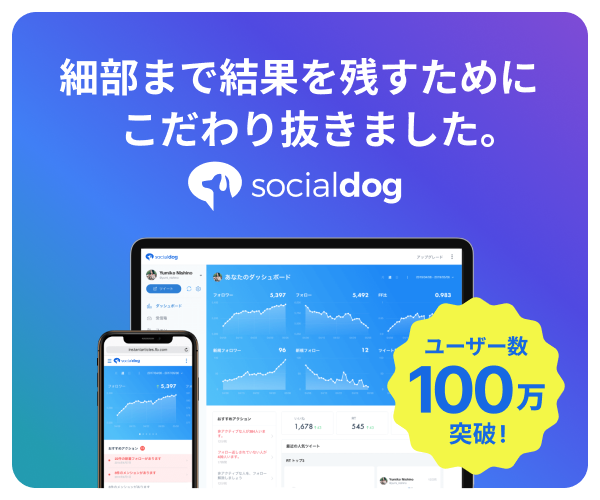 SocialDogはTwitter運用のマストアイテムです