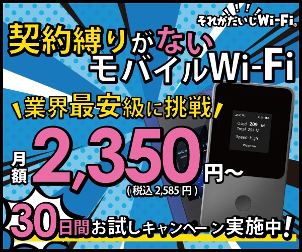 それが大事Wi-Fiのクーポンとキャンペーンまとめ | モバイルデータ通信簿