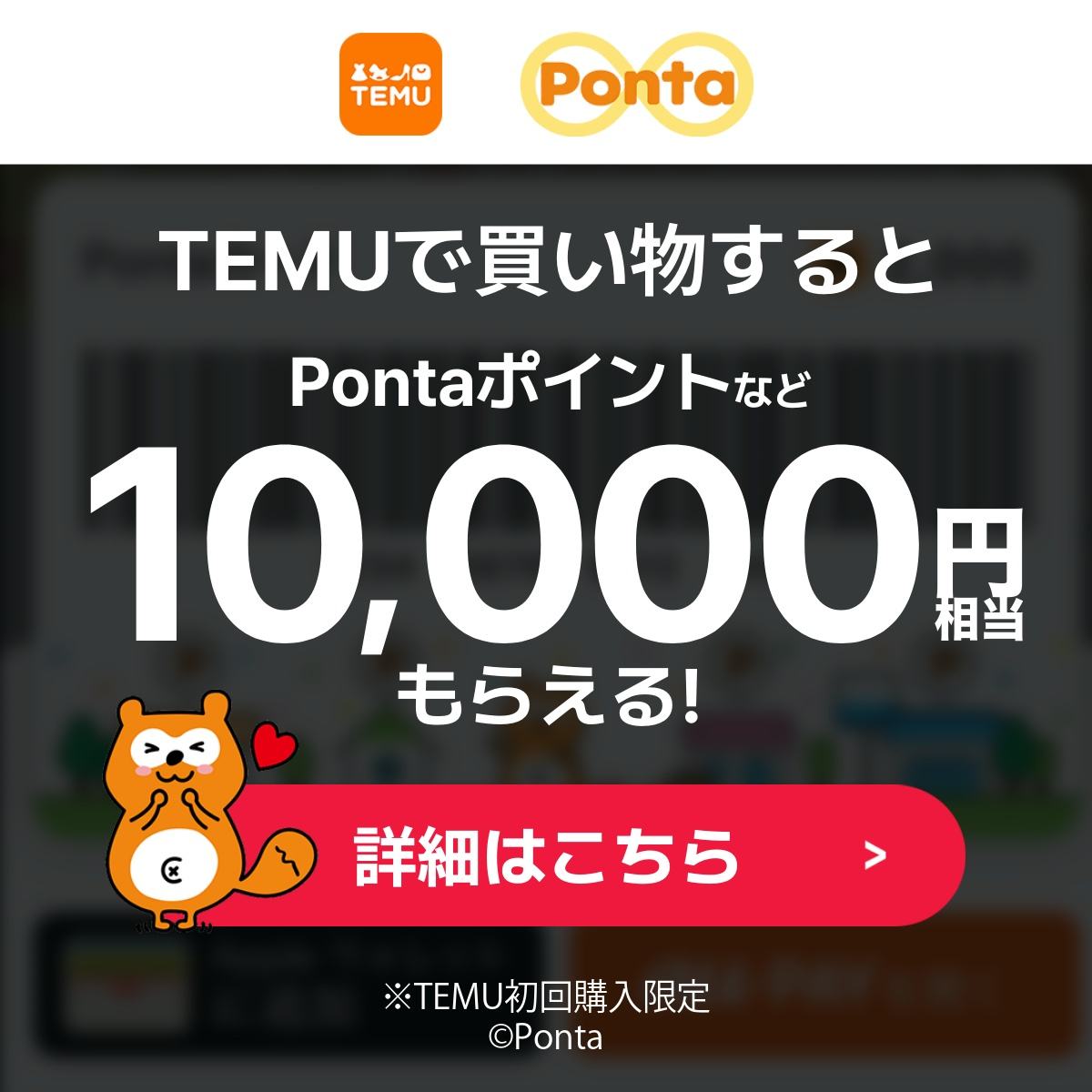 temu Ponta10,000ポイント