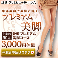 【脚】骨盤美脚プレミアム体験 1回90分 3,000円