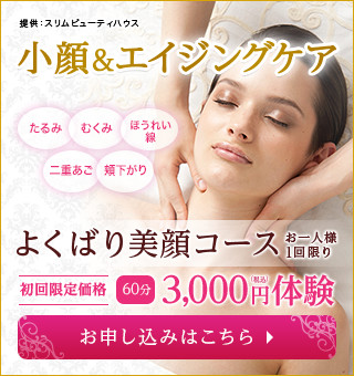 【フェイシャル】よくばり美顔体験 1回60分 3,000円