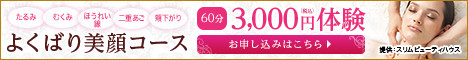 【フェイシャル】よくばり美顔体験　1回60分　3,000円